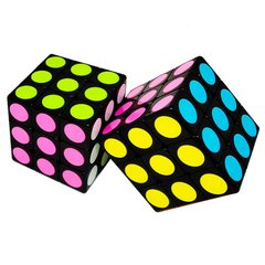 Іграшка Кубік Рубіка 3х3, 5,6*5,6см чорний, кольорове коло 8814-1