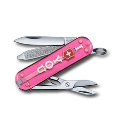 Victorinox Classic The Gift 58 мм 7 предметов розовый прозр. + ножн. + чехол Vx06223.T855