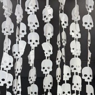 Набір Хеловін Halloween Фотозона шторка з черепами 1*2м №27-098