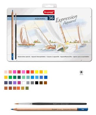 Набір акварельних олівців Bruynzeel EXPRESSION 36шт. мет. корб 7735M36