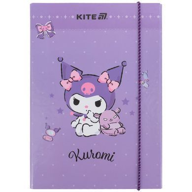 Папка для тетрадей B5 KITE мод 210 плотный картон на резинке Kuromi HK25-210-2