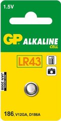 Батарейка (таблетка) GP 1шт 186-U10 щелочная AG12, LR43