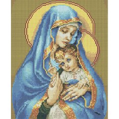 Алмазна мозаїка по номерам на холсті 30*40см Никитошка EJ745 Діва Марія з Ісусом