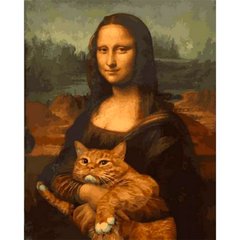 Картина по номер. на холсті 40*50см Бебилон Турбо VP1172 Мона Лиза с котом