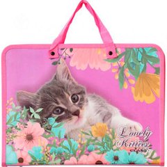 Папка-портфель 25,5*35см Class пластик на блискавці 5631C Lovely Kitties