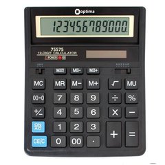 Калькулятор OPTIMA 12 разрядов 203*158*30,5мм 75575