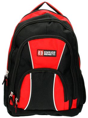 Рюкзак (ранець) м'який Enrico Benetti Eb47078618 Martinique Black-Red з отд. для iPad 26*37*15см