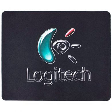 Коврик для мыши 300х250мм ткань + резина Logitech (большой логотип) Black