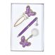 Ручки набір Langres Fly 1шт + брелок та закладка фіолетовий LS.132001-07