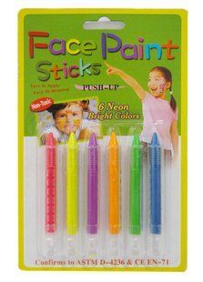 Аквагрим для лица карандаши 6цв. Face Paints HuaBa Неон 3628/FP-6/600B/30373