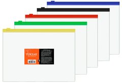 Папка-конверт А4 Tukzar на блискавці прозорий асорті Tz-9218