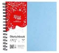 Блокнот для малюнків 20*20см ROSA Studio 100г/м 84арк на спіралі 16501*, Блакитний
