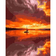 Картина по номер. на холсті 40*50см Никитошка GX39155 Вітрильник на заході сонця