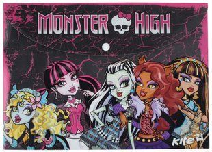 Папка-конверт А4 с кнопкой KITE мод 200 Monster High MH13-200K