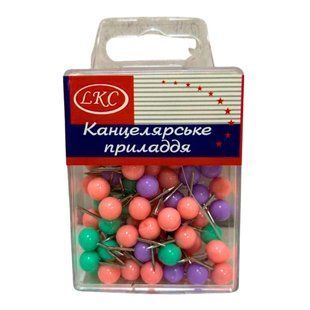 Кнопки-шарики цветные LKC 60шт. 8мм в пластиковом футляре Макарун №1017