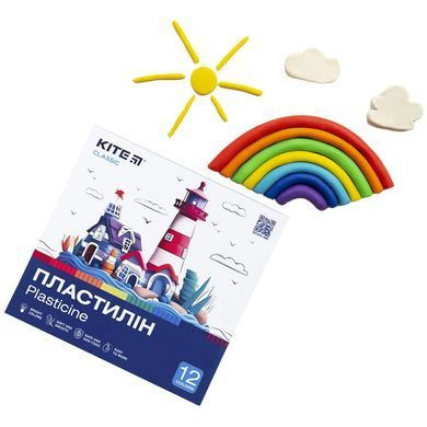 Пластилин Kite набор 12 цв. по 20 гр. Classic K-1086
