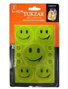 Наклейки детские светоотражающие фликеры Tukzar Tz-15230 11шт Смайлы