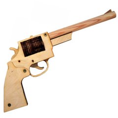 Дерев'янна сборна механічна 3D модель Strateg 402 Пістолет Магнум