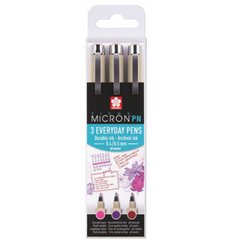 Ручка капиллярная PIGMA Micron PN Crafts 3цв (Розово-красный пурпуровый бордовый) POXSDKPN3B