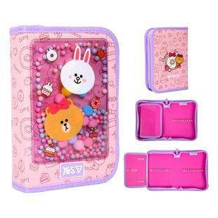 Пенал 1М Yes HP-03 Line Friends Always Together з 1 отворотом б/н 533731