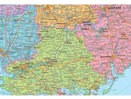 Карта Административно-территориальное деление Украины 160*110см Ламинация М1:850000