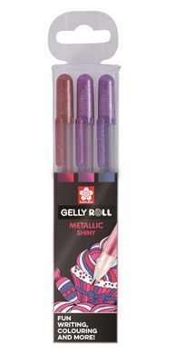 Гелева ручка Sakura набір 3шт Metallic Sweet POXPGBMET3A, Фиолетовый