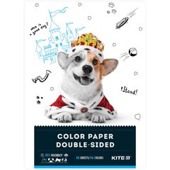 Бумага цветная детская А4 15л. двухсторонняя KITE мод 250 Dogs K22-250-1
