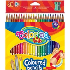 Карандаши цветные 24цв. Colorino треугольные с точилкой 57462