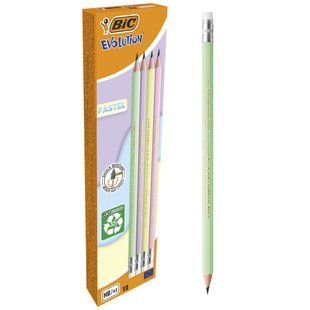 Карандаш графитный BIC Evolution Pastel HB с ластиком bc518306