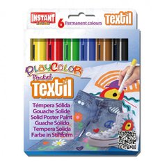 Краска выдвижная в виде мелка INSTANT Playcolor pocet textil набор 6цв. 10501