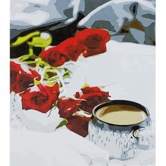 Картина по номер. на холсті 30*40см Strateg SS6621 Романтичний ранок з трояндами