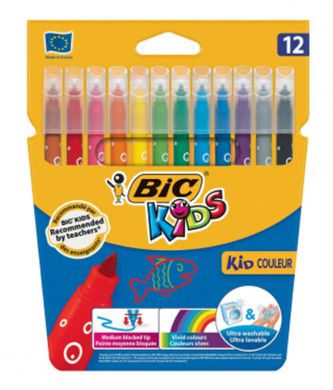 Фломастери 12кол. BIC Kid Couleur змиваємі 920293