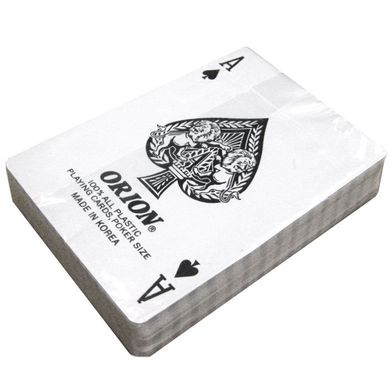 Карты игральные 1 колода 54 карты пластиковые, в пластиковой упаковке Orion полупрофессиональные 120128