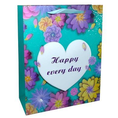 Пакет подарунковий паперовий Flowers 26*32*10см №2218M