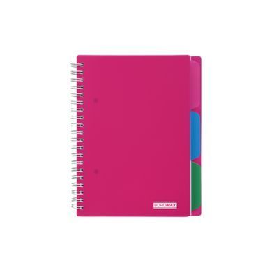Зошит на спіралі В6 100арк Buromax пласт обкл 3 розд. Bright кл. BM.24365912-**, Синий