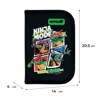 Пенал 1 відділення з 2 відворотами з наповненням Kite мод 622 Ninja Turtles NT26-622H