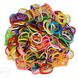 Резинки для плетения Rainbow Loom Bands 200шт. однотонные микс Ассорти 1216 +крючок