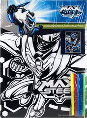 Картина раскраска с контурами на картоне KITE 28*38см Max Steel с бархатом MX14-156K