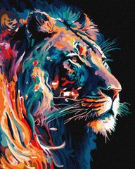 Картина по номер. на холсті 40*50см Идейка КН6517 Граціозний лев, з фарбами металiк