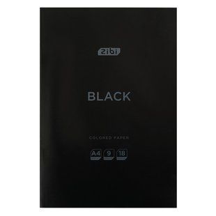 Бумага цветная А4 18 л. ZiBi Black 9 цв. ZB.1900-01