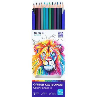 Карандаши цветные 12шт/24цв. Kite двухсторонние Classic K-054