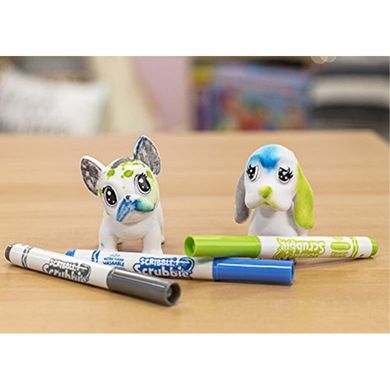 Наклейки для творчества Crayola Рисуй и смывай, фигурки собак и фломастеры 74-7252