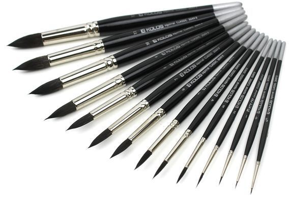 Пензель білка кругла Kolos Classic 3049R, №00, коротка ручка