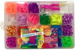 Набор для плетения резинками Rainbow Loom Bands 850шт. + крючок + рогатка + аксессуары МА-23-12