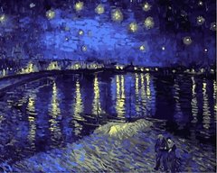 Картина по номер. на холсті 40*50см Бебилон Турбо VP503 Зоряна ніч над Роной худ Ван Гог