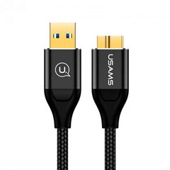 Кабель Usams USB3.0 Hard Drive Data US-SJ273 U19 series Woven Cable 2m Black SJ273USB01