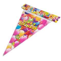 Розтяжка святкова Party Flags Happy Birthday длина 2,2м Прапорці, кульки 10201