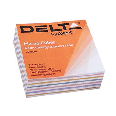 Бумага для заметок-куб 90*90мм 500л. цветная Delta Mix D8013