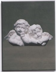 Фигурка гипс для декорирования панно Ангелы близнецы 4см Б-А5