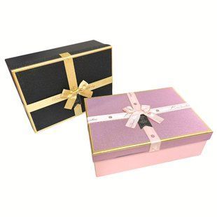 Коробка подарочная SY прямоугольная бант 25,5*18,5*8см Wishes For You 2 вида микс 10240-M